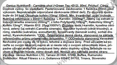 Koláž obrázkov znázorňujúcich jednotlivé zložky: vitamíny, zelený čaj, proteín, L-karnitín.
