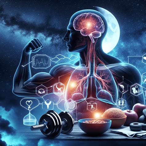 Ilustrácia znázorňujúca dôležitosť spánku pre regeneráciu svalov.