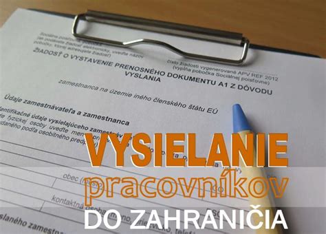 Ilustračná schéma procesu vyslania zamestnanca do zahraničia s dokumentom A1