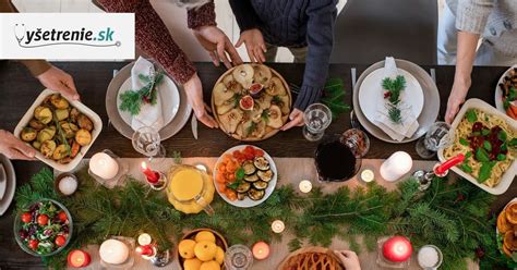 vianočný stôl plný jedla