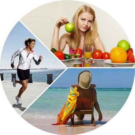 vizuálna reprezentácia zdravého životného štýlu s prvkami pohybu a zdravej stravy