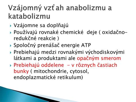 Grafické znázornenie cyklu anabolizmu a katabolizmu v bunke