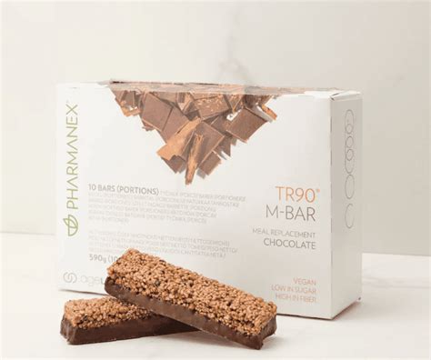 Ilustračná fotografia čokoládovej tyčinky TR90 M-Bar s dôrazom na jej balenie a chuťový profil