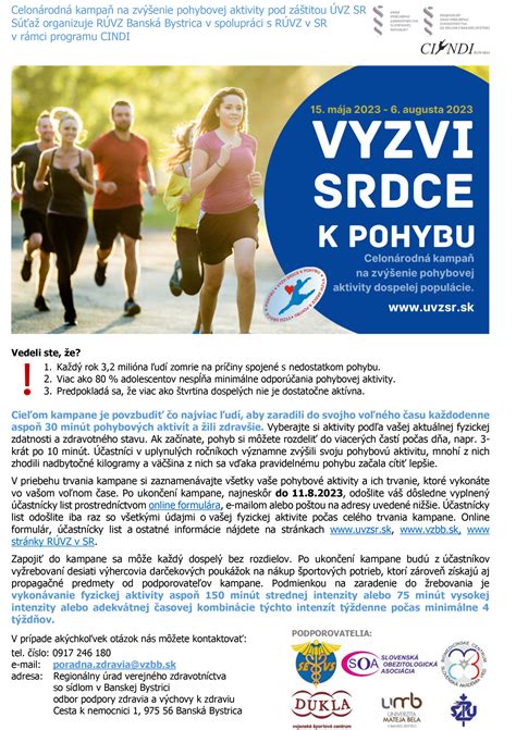Infografika zobrazujúca odporúčanú týždennú dávku pohybovej aktivity a príklady aeróbnych a anaeróbnych cvičení.