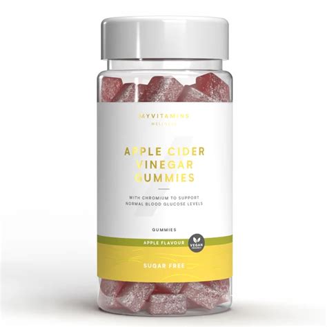 obrázok rôznych druhov gumových cukríkov s jablčným octom a ich zložkami