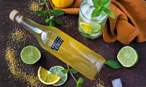 fľaša s vodou a kúskami citróna a mäty