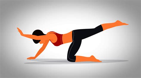 Ilustrácia ženy vykonávajúcej cvik na posilnenie chrbtových svalov v pozícii na štyroch