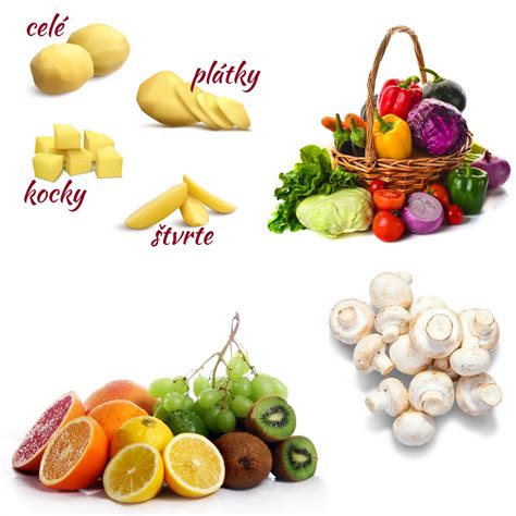 Koláž zdravých jedál s ovocím, zeleninou a zdrojmi bielkovín