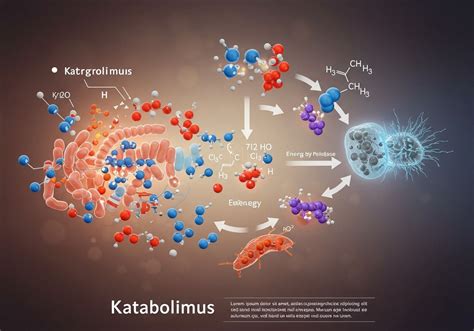 Infografika znázorňujúca energetický metabolizmus v tele s rozdelením na katabolizmus a anabolizmus.
