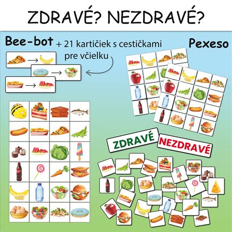 Infografika porovnávajúca zdravé a nezdravé potraviny pre deti.