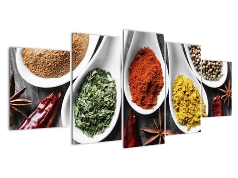 Ilustrácia rôznych druhov korenia s popisom ich účinkov.