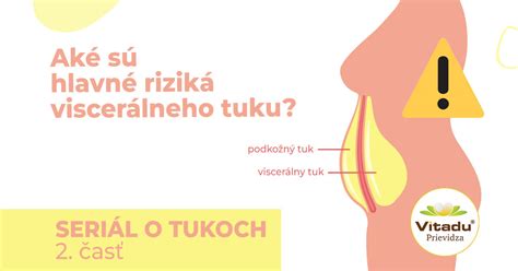 Infografika porovnávajúca viscerálny a podkožný tuk, ich umiestnenie a zdravotné riziká.