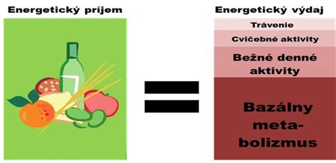 Ilustrácia znázorňujúca energetický výdaj a príjem kalórií.