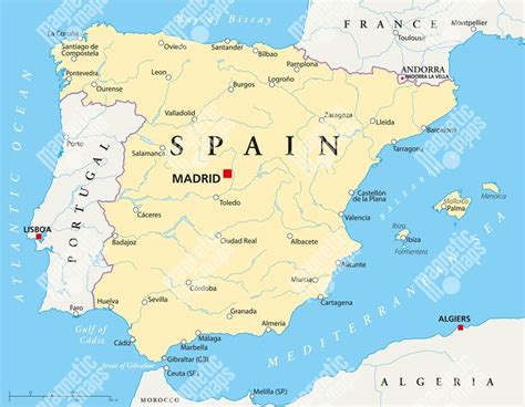 Mapa Španielska s vyznačeným mestom Benidorm