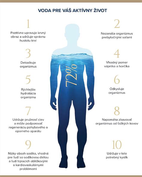 ilustrácia kolobehu vody v ľudskom tele a jeho funkcie