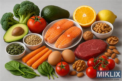 koláž rôznych nízkokalorických potravín bohatých na živiny