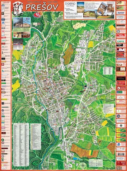 Mapa Prešova s vyznačenými oblasťami rozvozu krabičiek