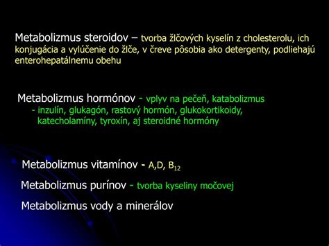 schéma funkcie pečene: detoxikácia, metabolizmus tukov, tvorba žlče a ukladanie energie