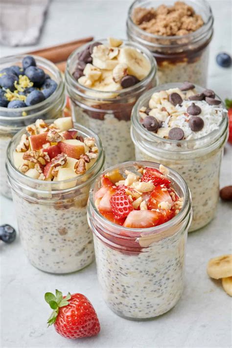 Nádoby s overnight oats v chladničke
