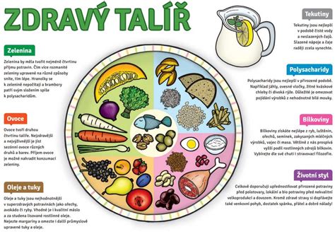 Infografika znázorňujúca vyvážený tanier s bielkovinami, zeleninou a zdravými tukmi