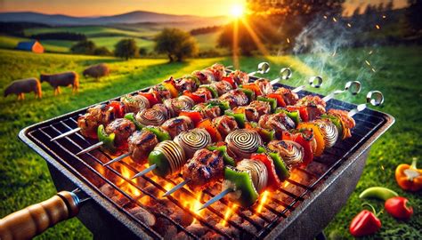 pestré jedlo zložené z mäsa, zeleniny a ovocia