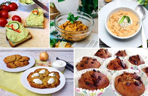 Kompilácia fotografií zdravých jedál vhodných na raňajky, obed a večeru.