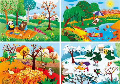 Ilustrácia zobrazujúca štyri fázy menštruačného cyklu ako ročné obdobia