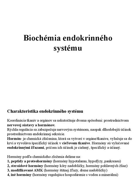 Schéma humorálnej regulácie a endokrinného systému