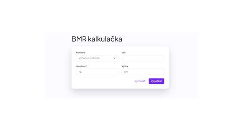 Ilustrácia BMR kalkulačky na počítači alebo mobilnom telefóne