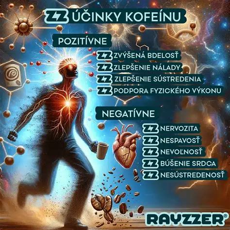 ilustrácia nežiadúcich účinkov kofeínu (nespavosť, nervozita)