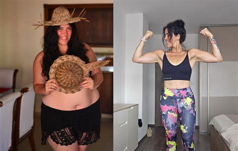 Pred a po fotky ženy, ktorá schudla