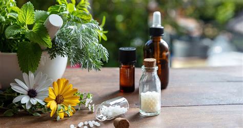 Fotografia bylinných olejov v malých fľaštičkách