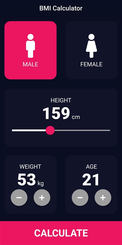 screenshot BMI kalkulačky s rôznymi vstupnými údajmi
