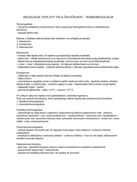 Ilustrácia znázorňujúca mechanizmus regulácie telesnej teploty