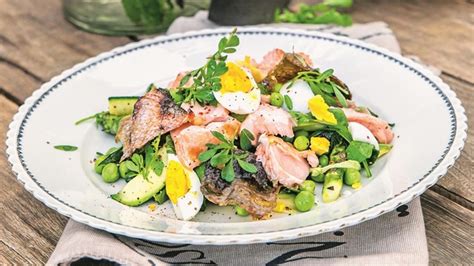 Ilustračný obrázok plnohodnotného obeda s grilovaným lososom, quinoou a veľkou porciou čerstvej zeleniny.