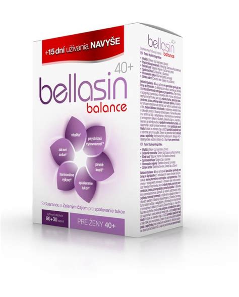Obal produktu Bellasin Balance 40+ s jasne viditeľným názvom a informáciami o zložení.