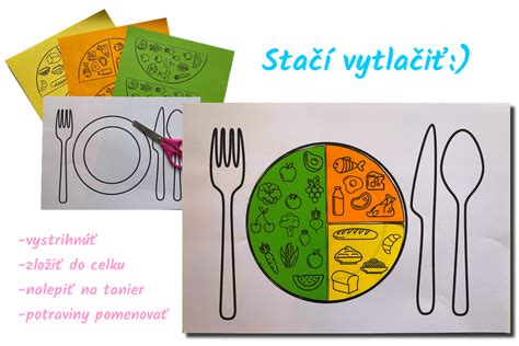 Farebný tanier s ovocím a zeleninou pre dieťa