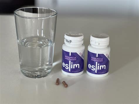 Obal produktu eSlim® s popisom jeho zloženia a účinkov.